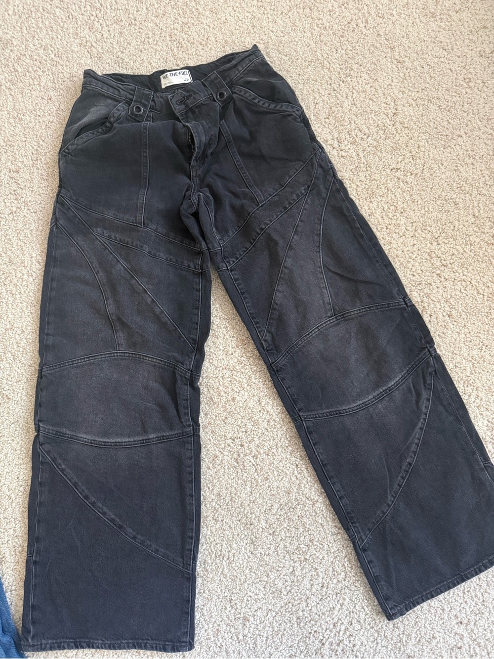 We The Free - Black Wide Leg Paneled Jeans